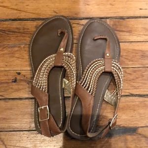 Gently used MERONA gold and brown sandals